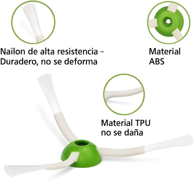 MIRTUX Pack of 6 Side Brushes Compatible with Roomba E5