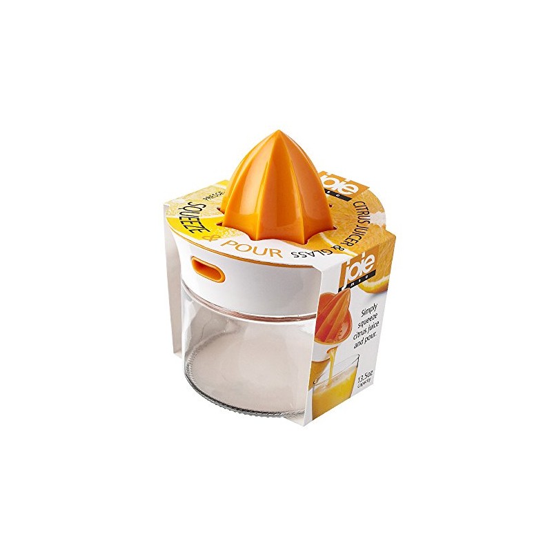 Joie Squeeze and Pour Citrus Juicer and Glass, 4-Inches x