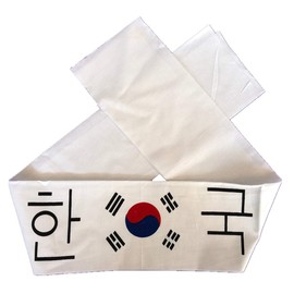 South Korea Flag Cotton Headscarf Tie Hair Accessories Cosplay Unisex, White