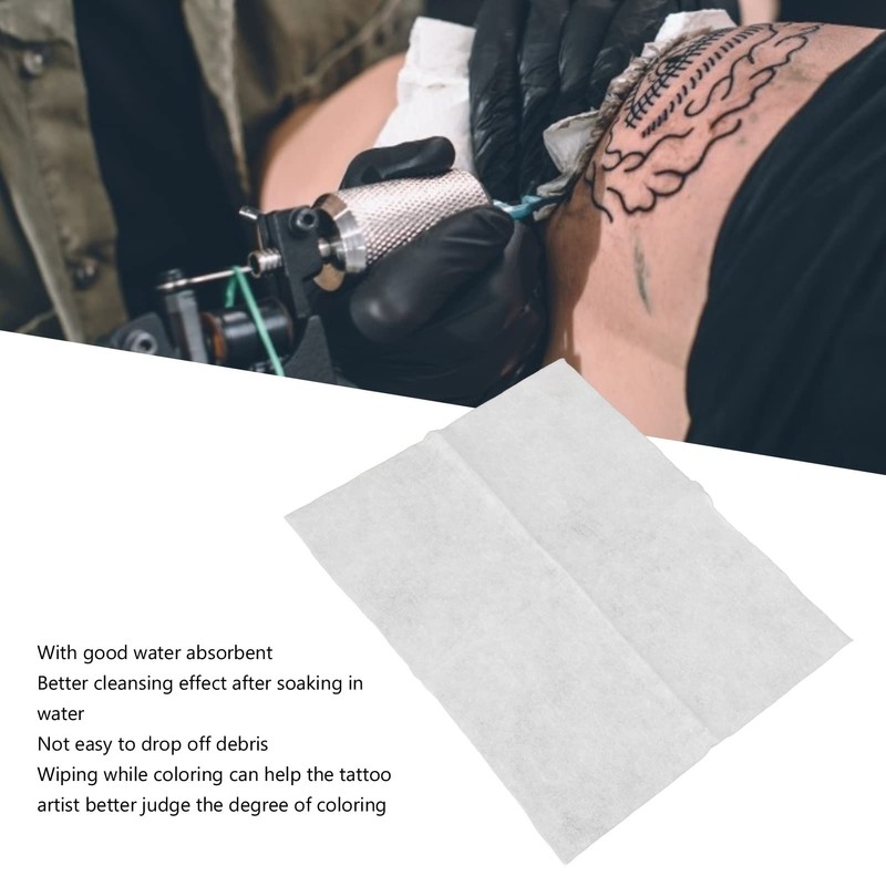 100 Pieces Tattoo Cleaning Wipes Disposable Paper Strong Water Absorption