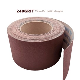 240 Grit Sandpaper Rolls 7.5 cm x 15 m, Aluminium Oxide Sandpaper Wear-resistant Professional Sanding Roll for Precise Sanding of Wood, Metal, Steel, Varnish, Glass (240 Grit)