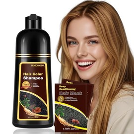 Fvquhvo- Champú para tinte de cabello rubio y castaño para mujeres y hombres: color instantáneo, duradero, fácil de usar para un