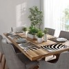 Batmerry Zebra Animal Black Linen Placemats Set of 8, Black