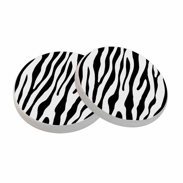 oFloral Black White Coasters for Drinks Zebra Stripe Animal Skin