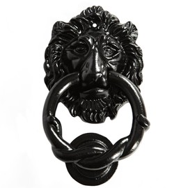 Hammer and Tongs - Lion Head Door Knocker - H150mm - Black