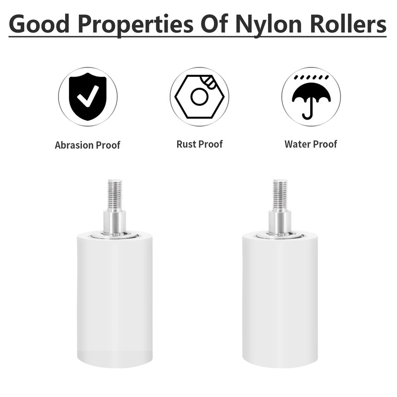 Wikbok Gate Roller Guide Adjustable 3'' Nylon Rollers Heavy Duty