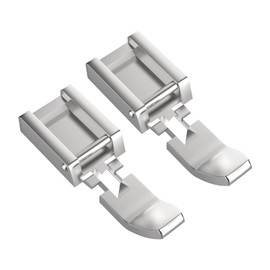 SATUY 2Pcs Zipper Sewing Machine Presser Foot, Zinc Alloy Sewing Machine Foot for Most Low Shank Snap on Sewing Machines, Silver