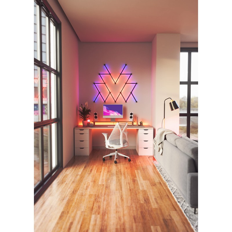 Nanoleaf Lines Skins, Matte Black, 9 Pack, Multicoloured (Rgbw)