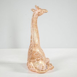 Escultura decorativa de jirafa, resina de oro rosa, 14.5 pulgadas de altura, estatua moderna de decoración de arte nórdico