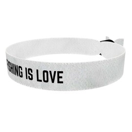 Fishing is Love - Stoffarmband für Angler - wasserfest & langlebig - modisches Angler Zubehör - Geschenk für Männer, Frauen & Kinder - detailreiches Satin Armband - Angeln Accessoires
