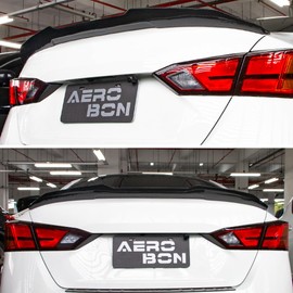AeroBon Real Carbon Fiber Trunk Spoiler Compatible with 2019-2025 Nissan Altima Spoiler (H Style)