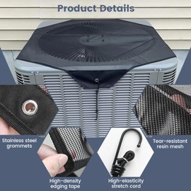 HomeBeyond 36x36 Central Air Conditioner Covers for Outside, Larger Mesh AC Unit Covers, Universal Defender for Outdoor Protection