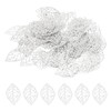 PATIKIL 35mm Leaf Pendants, 100 Pack Metal Tree Leaf Beads