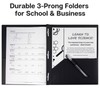 Dunwell Pocket Folders with Prongs - (Black, 2 Pack, 2