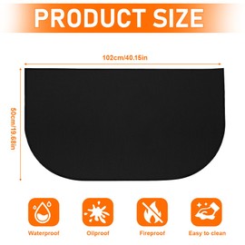 XPJBKC Hearth Rugs for Fireplaces, 102x50CM Fireside Rug Fire Mat, Fireproof Mat, Hearth Pad Protection Mat for Indoor Fireplaces Hearth, Fire Pit, Heaters, Stove