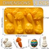 Easter Chocolate Molds, 2 Packs Easter Egg Bunny Shaped Silicon