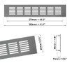 60x300mm Air Vent Cover - Aluminium Ventilation Grille - Silver