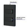 Volteck PA-APDO1-ELN, Placa armada negra 1 interruptor sencillo y 1