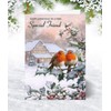 Special Friend Christmas Card - Two Robins - Medium Sized