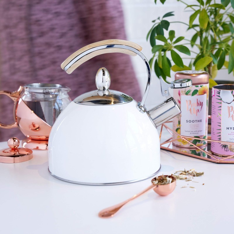 Pinky Up Presley Tea Kettle, Stovetop Stainless Steel Kettle, Whistling,