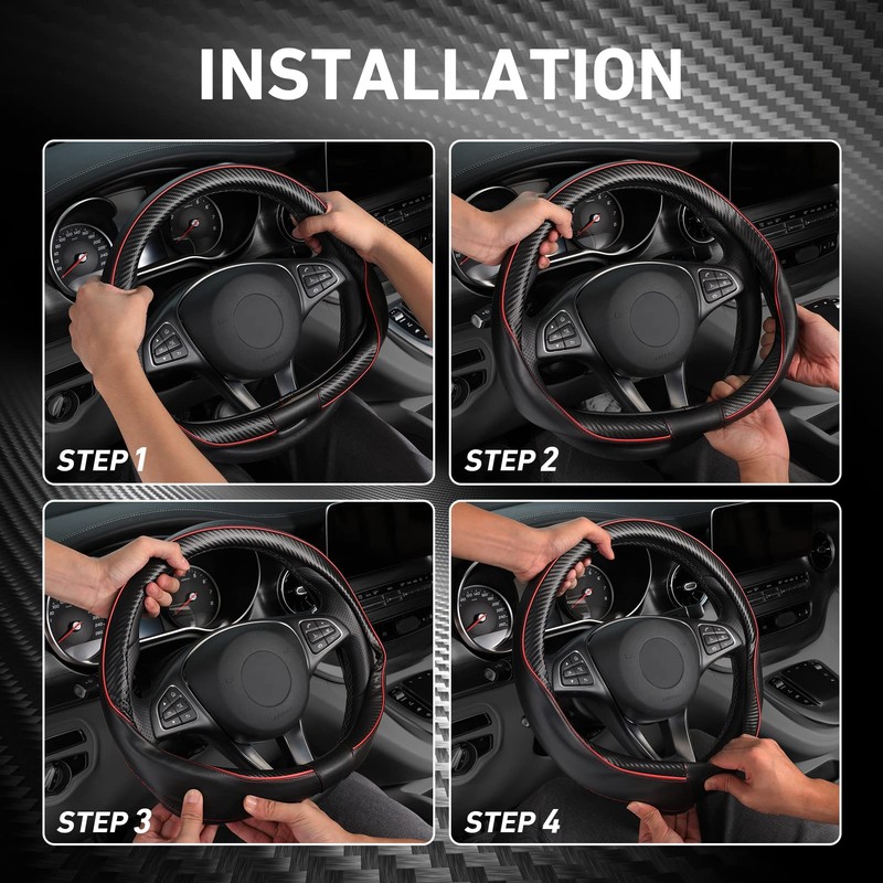 SEG Direct Car Steering Wheel Cover Universal Standard Size 14