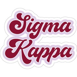 Sigma Kappa Retro Sorority Car Magnet Set of 2 Removable No Residue All Weather Magnets for Sorority Girls and Student Drivers