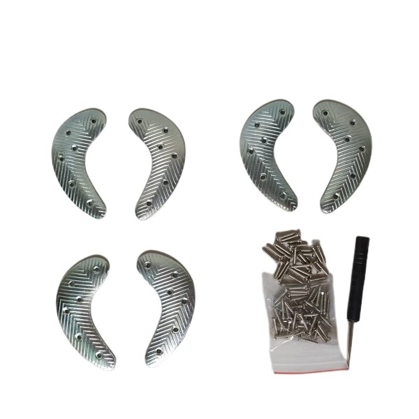 Sole Heel Guard Repair Pads,Sole Repair Kit for Men's Shoe and Boot. Metal Heel Plates and Nails(Half Moon Heel 3 Double)