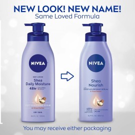 NIVEA Shea Daily Moisture Body Lotion, Dry Skin Lotion w/ Shea Butter 16.9 Fl Oz