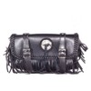 Black Motorcycle Tool Bag With Braid, Fringes & Concho-12-Inch