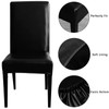 Qubjus Dining Table Chair Covers, Solid PU Leather Waterproof Oilproof