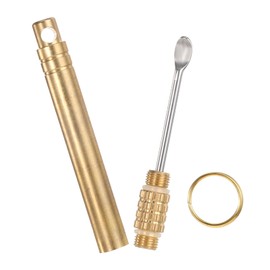 Qianyu Gold Folding Type Ear Wax Removal Tool 2 Pcs Titanium Alloy Ear-Pick Cleaner Portable Ear Pick Attached A Keyring Mini Ear Clean Tool Supplies Premium Telescopic Ear Spoon Keychain