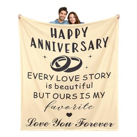 2 Year Anniversary Blanket Gifts - Cotton Gifts for 2nd Anniversary Couple Husband Wife Men Women Romantic Wedding Anniversary Blanket Happy Anniversary for Girlfriend Boyfriend Couple Blanket