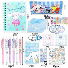 Stationery Set, Cartoon Office Supplies, Kawaii School Supplies, School Supplies Gift Set, Diary, Pencil Case, Ballpoint Pen, Neck Strap, Bookmark, Keyring, Notepad, Sticker, Children's Gifts