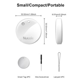 Nutale Key Finder Work for Find My (iOS Only) Mini Car Air Tracker Tag Global Coverage Hidden No Monthly Fee No Subscription No SIM Card Required (2 Black & 2 White)