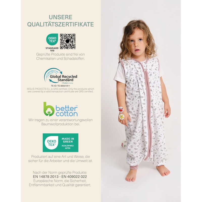 molis&co Baby Sleeping Bag with Feet 0.5 TOG, Size: 90