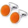 HONEY BEAR Cotton Fabric Valvet Cufflinks for Mens Shirt,for Business