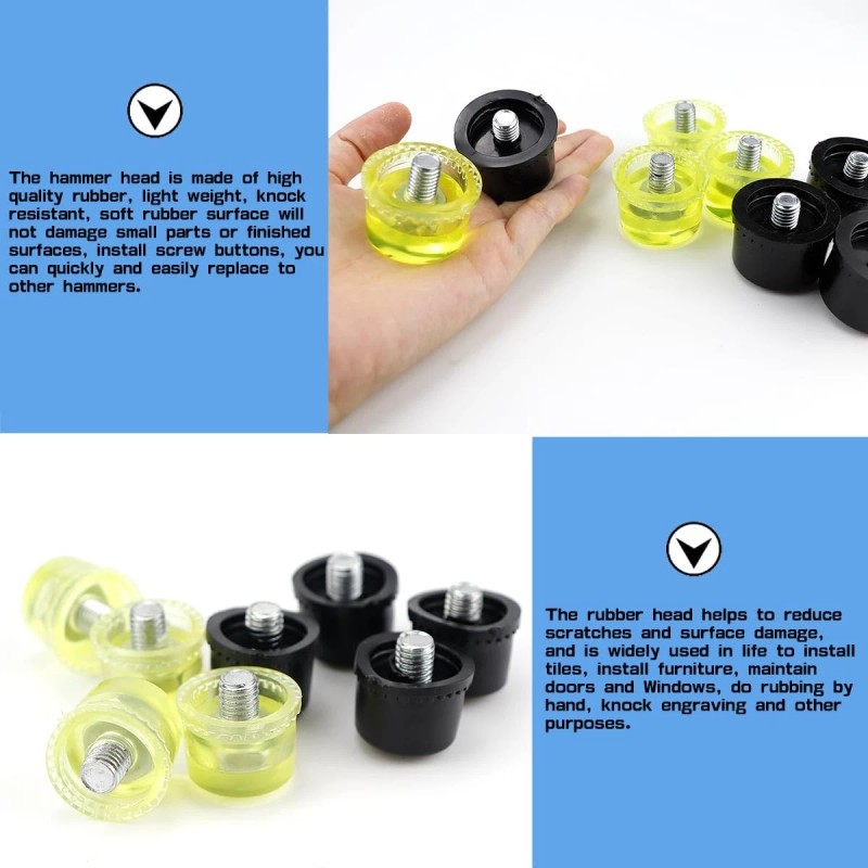 Zjivqo 8 Pcs Rubber Hammer Replacement Rubber Striking Head Mallet