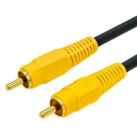 Video Cable, F-Factory RCA Male to RCA Male 1m RCA Pin Cable 1m Coaxial Cable 1m High Purity 99.996% OFC Oxygen Free Copper Cable/FVC-124-1m