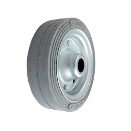 ZAB-S Rubber Wheel Diameter 140 mm with Solid Rubber Tyres, Bore 15 mm - Robust Industrial Wheel for Transport Trolley 30S (Pack of 1, Grey)