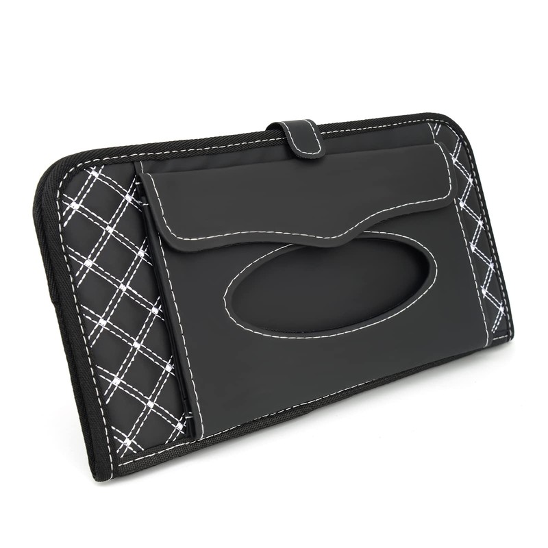 Aturmon Car Visor Organizer, 14-Capacity CD Storage Case, Black, Non-woven