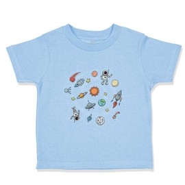 Toddler T-Shirt Planets & Space Solar System Planets Space Cotton Extraordinary Planets & Space Boy & Girl Clothes Incredible Planets & Space Baby Funny Tee Light Blue Design Only 18 Months