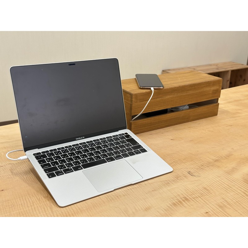 Masuda Paulownia Wood Cable Management Box – Handmade Wooden Cord