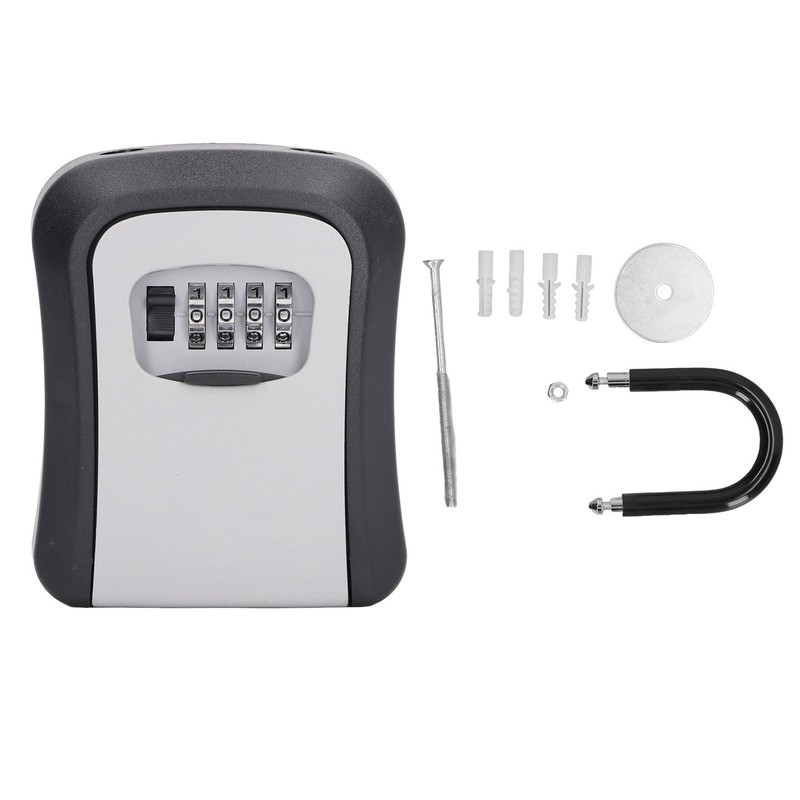 Key Lock Box 5in 4 Digit Combination Lockbox Resettable Code