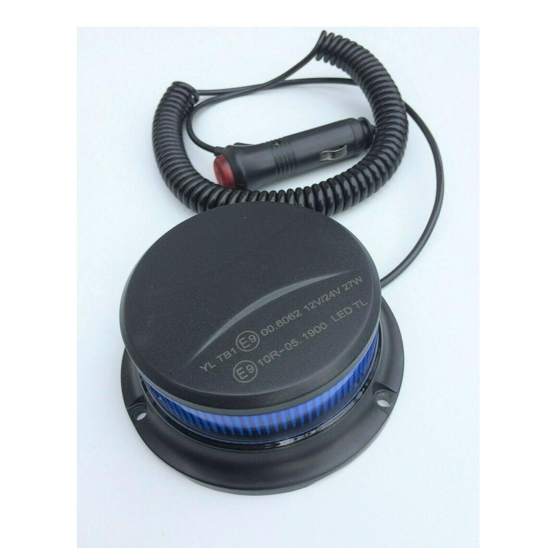 Blue LED Beacon Warning Light 18 LED with ECE R65
