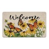 Livcoz Spring Summer Butterfly Floral Welcome Front Door Mat, Yellow