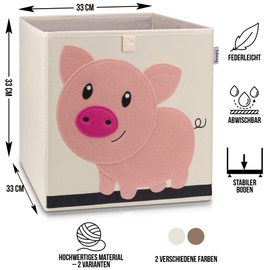 Lifeney Children's Storage Box I Practical Storage Box for Any Nursery I Kids Play Box Cute Toy Box I Basket for Storage of Kids Toys Pig light