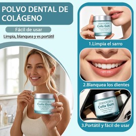 3Pc Colágeno en polvo para dientes,Polvo de Colágeno para Encías,Para El Cuidado Bucal Fortalecedor,Limpia Mancha Suavemente,Oral Care Powders with Collagen,ideal para Repara Esmalte y Cuida Encías. (3PCS) Pack de 3, Fortalece Encías, Blanqueamiento Denta
