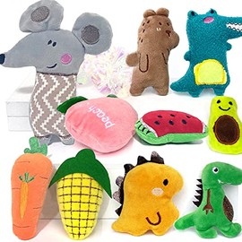 AZOFFYIU Catnip Toys Kitten Supplies Interactive Catnip Toys for Indoor Cats Squeaky Crinkle Catnip Toy Gift for Cat Lovers Dental Health Chew Toy Set of 10