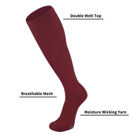 Youper Youth Baseball/Softball Belt & Socks Combo Set (2 Pairs of Socks & 1 Belt) (Small, Maroon)