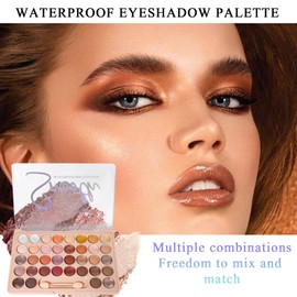 DWDiWen 36 Colors Makeup Eyeshadow Palette, Colorful Matte Glitter Eyeshadow Makeup Palette, Professional Waterproof Shimmer Eyeshadow Palette, Highly Pigmented Powder Eyeshadow Set(H)